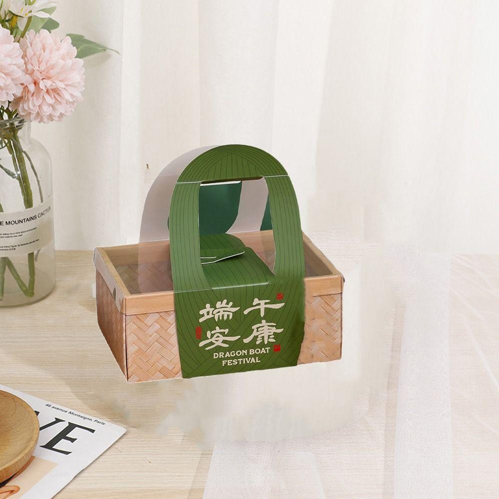 Handmade Zongzi Packing Box Creative Hand-held Basket Portable Storage Box  Pastry