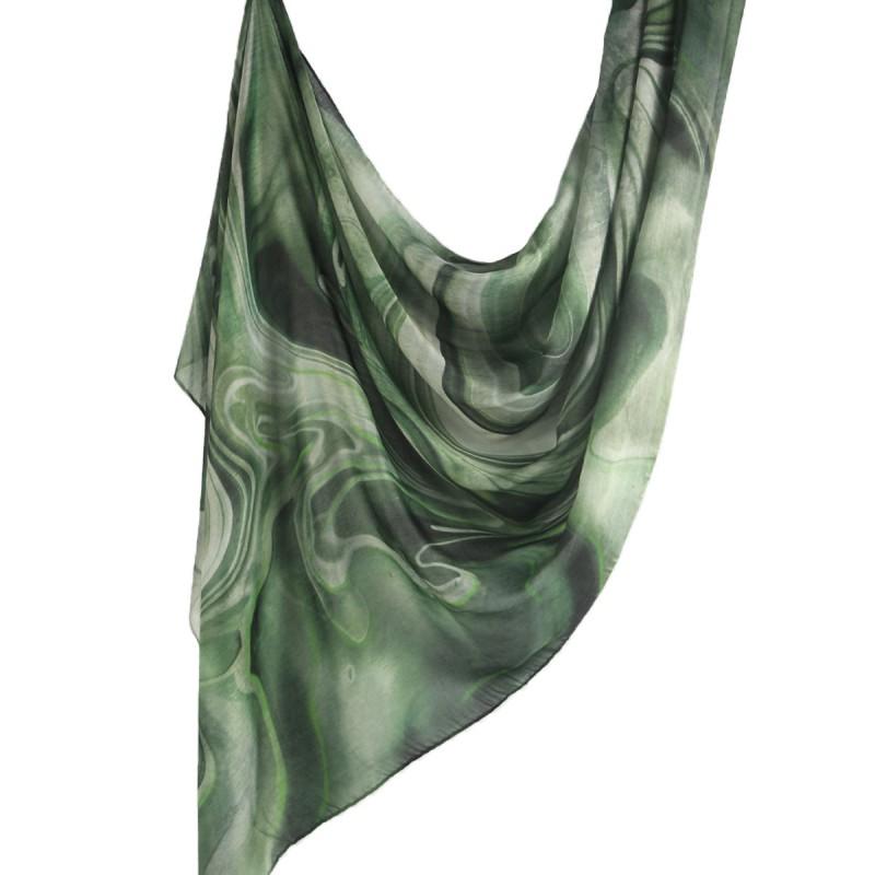 Watercolor Print Cotton Scarf Women 180x80cm Lightweight Wrap Shawl Ethnic Style Headscarf All Season Fashion Accessory