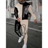 2026 Herbst Neuer Stil Street Casual Mode Bequem Weich 3D Gerüstmuster Gedruckt Herren Langarm Langhosen Set