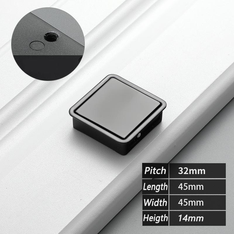 Closet Kitchen Hidden Door Handle Black Gold Embedded Handle Door Invisible Cabinet Handle Recessed Pulls Knob Furniture Hardwar