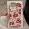 A Red Pomegranate Print Phone Case, Suitable for iPhone 17, 16, 15, Plus, Pro, Max Series Phones - Ideal for Gifting