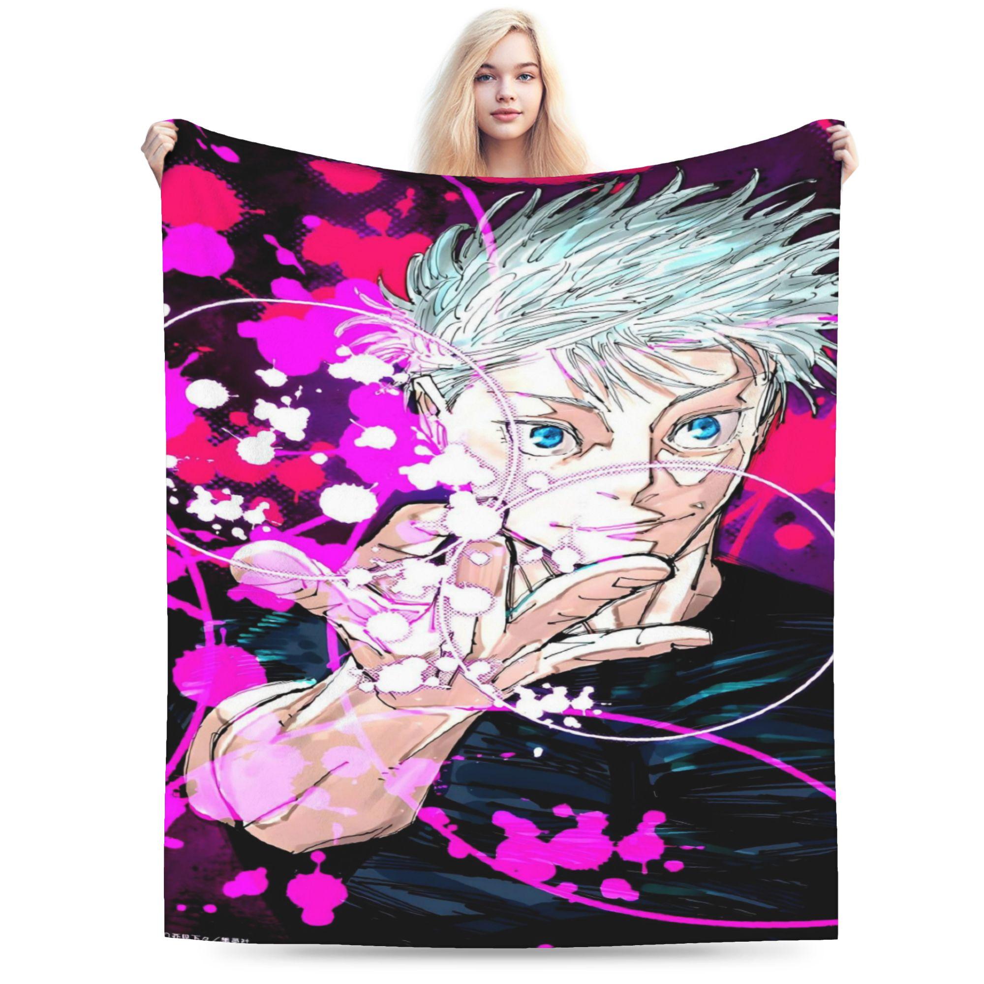

Warm Cozy Blanket Picnic Gojo Satoru Bedding Throws Novelty Bedspread For Couch Bed 75x90cm