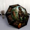 Prehistoric Jungle Adventure Pattern Umbrella, Portable and Foldable Design, 8 Ribs, a Casual Accessory for Halloween, Christmas, and Birthday Gifts.
