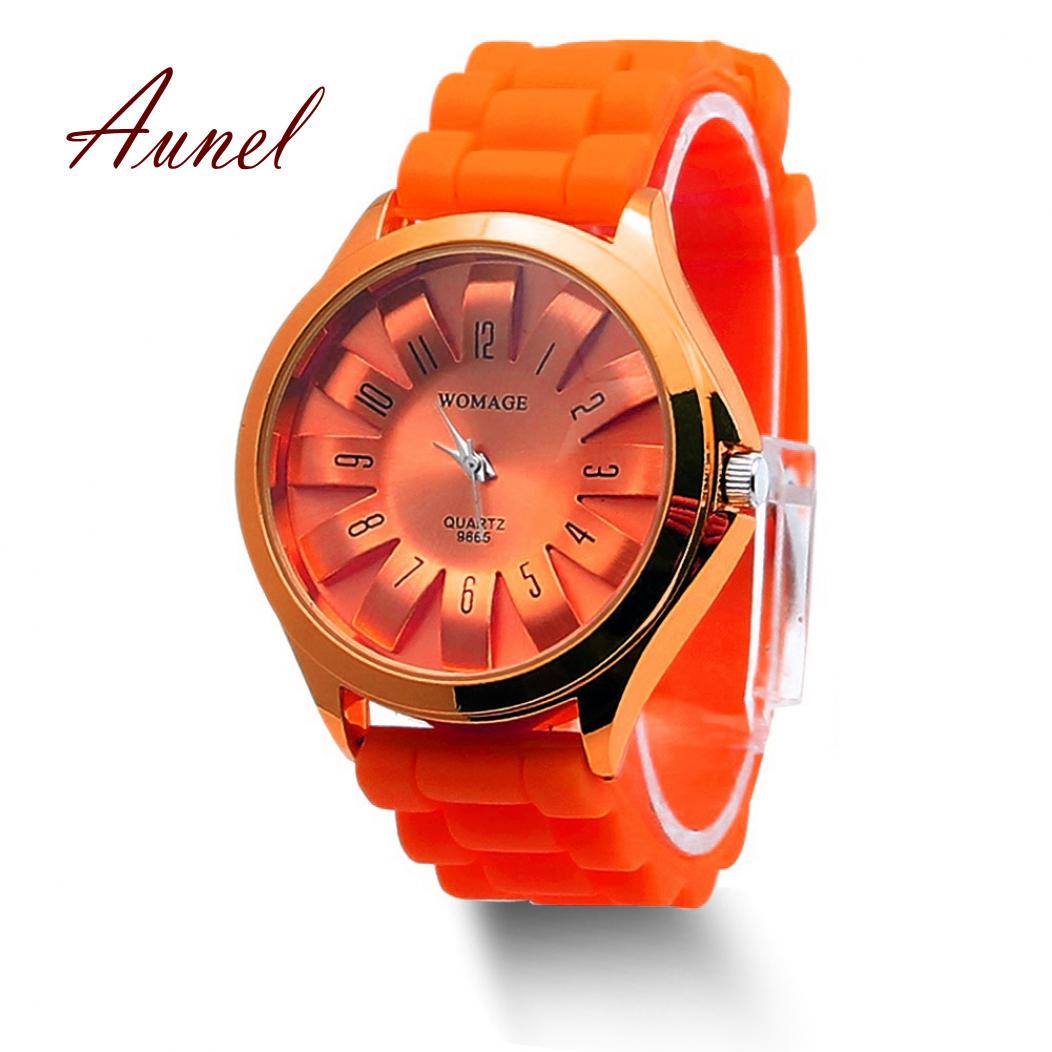 

Кварцевые часы с цветочным дизайном и силиконовым ремешком оранжевый