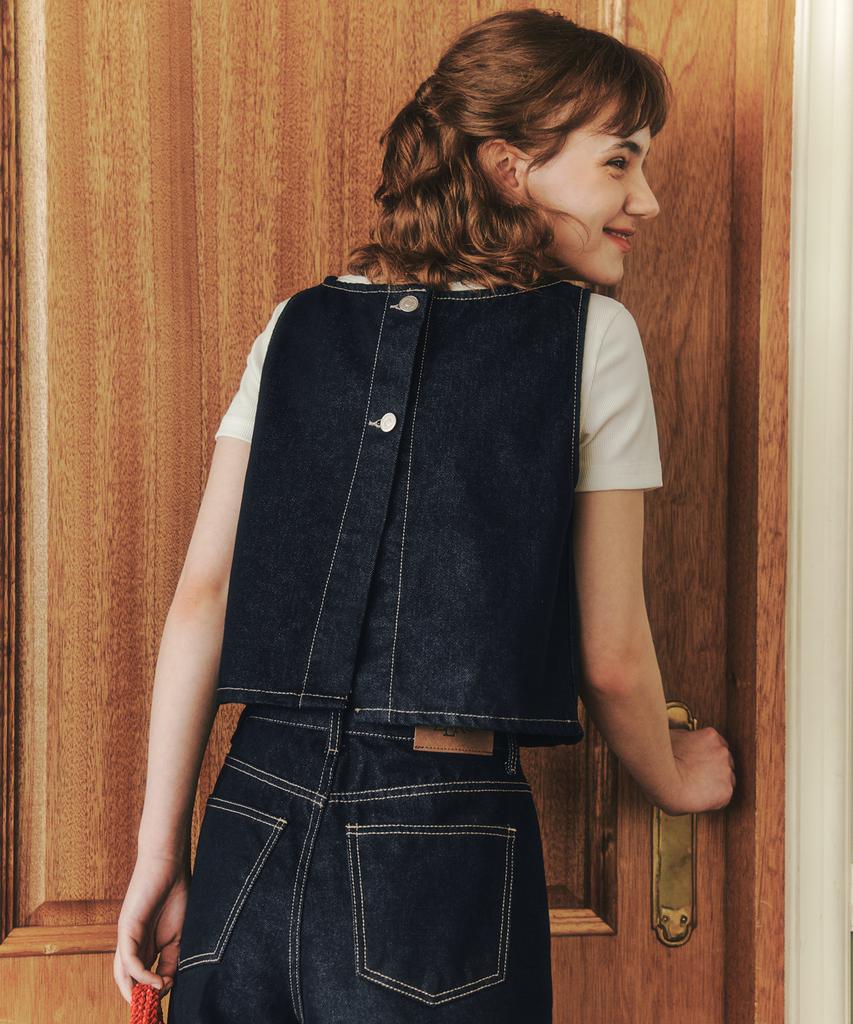 Zerostreet Denim Crop Bustier / Deep Indigo