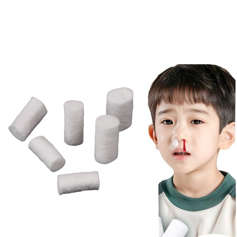 2/5Packs Nose Bleed Stopper Blood Stop Cotton Roll Dental Hemostasis Nose Blood Stop Cotton Swab For Kids Stops Bleeding Fast