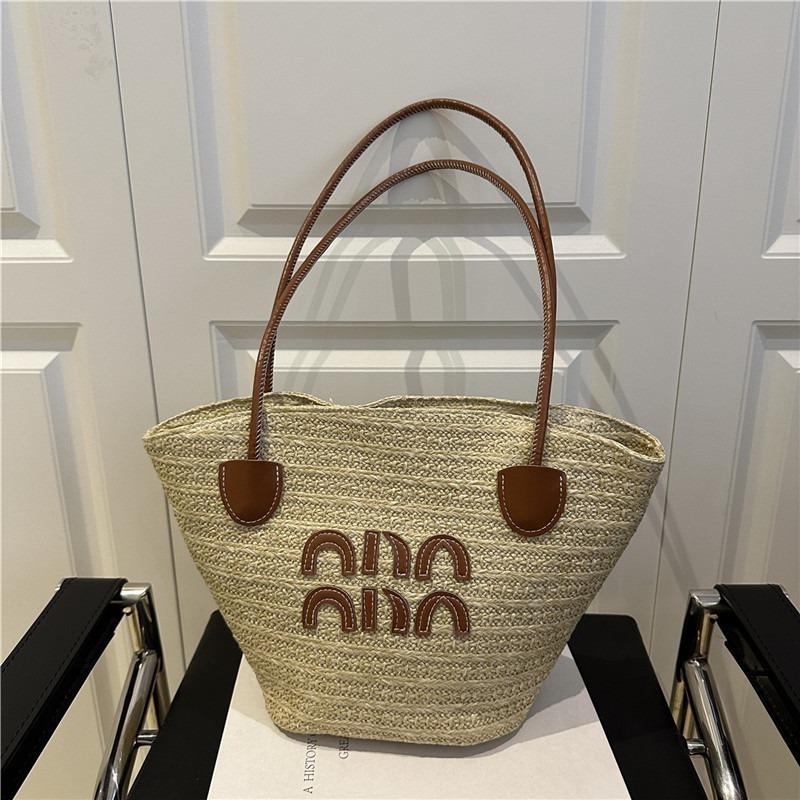 Beach Tide Niche Casual Women's Spring Commuting Large-capacity Straw Woven Bag Women's Shoulder Tote Bag
