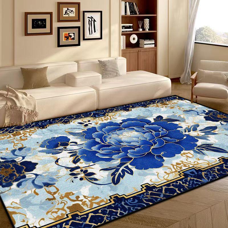 

Современный Цветочный Дизайн Противоскользящий Декор Комнаты Эстетичный Ковер для Спальни Мягкий Большой Ковер для Гостиной Легкая Чистка Коврик под Диван Столик 60*90cm