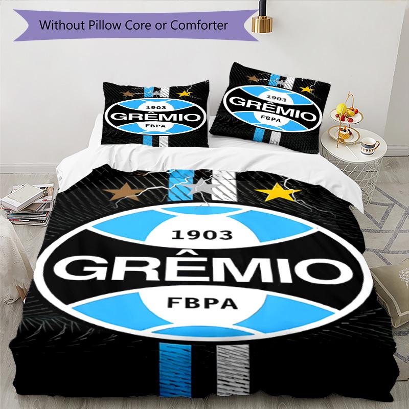 Grêmio FBPA Printed Pattern Duvet Cover Set – Includes 1 Duvet Cover and 2 Matching Pillowcases Bedroom Decor Christmas Gifts