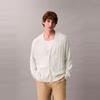 Calvin Klein Cotton Jacquard Textured Button V-Neck Loose Knit Sweater Men tops 4RE309G