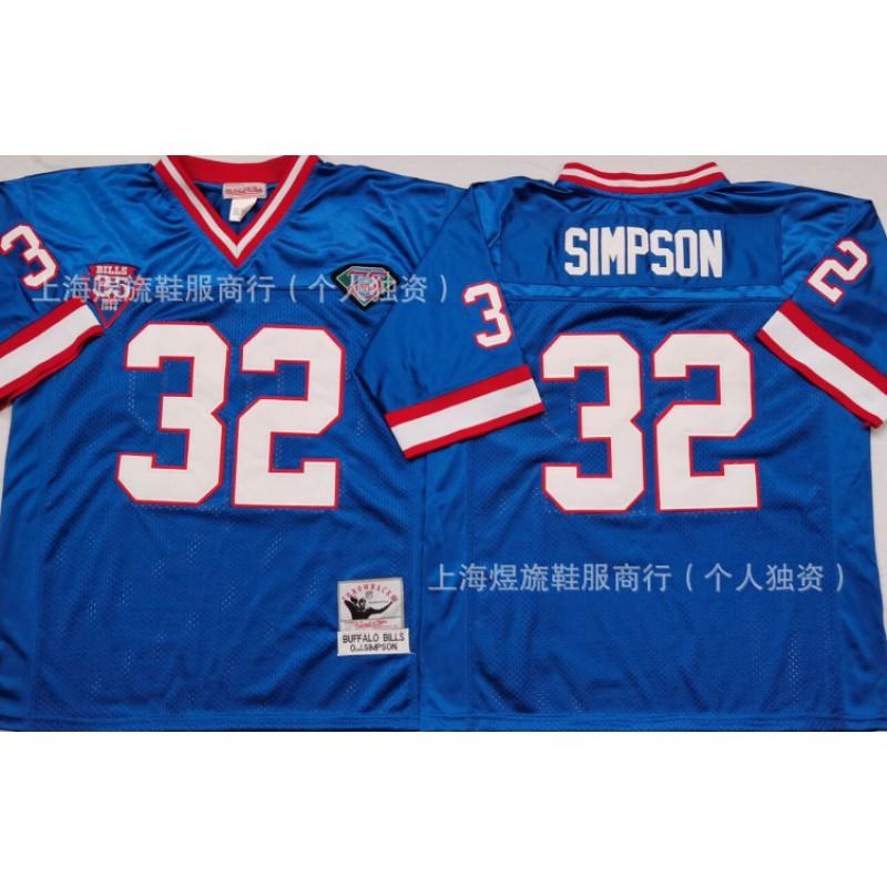 ג'רזי רטרו Buffalo Bills NFL 12 34 מדים לכדורגל Throwback גברים כותנה בגדי ספורט