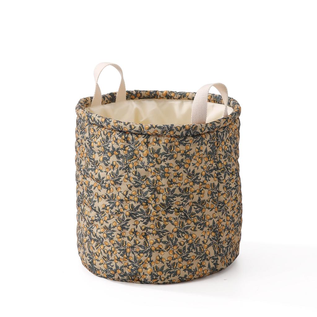 Quilted Baby Item Storage Bucket Diaper Bags Toys Clothes Basket Large Capacity Round Diaper Stackers Nappy Storage Basket