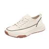 Mode Neue Damen Plateau Canvas Sneaker Schnürschuhe Damen Freizeitschuhe Mode Schnürschuhe Damen Sportschuhe Weiße Sneaker Plateaus