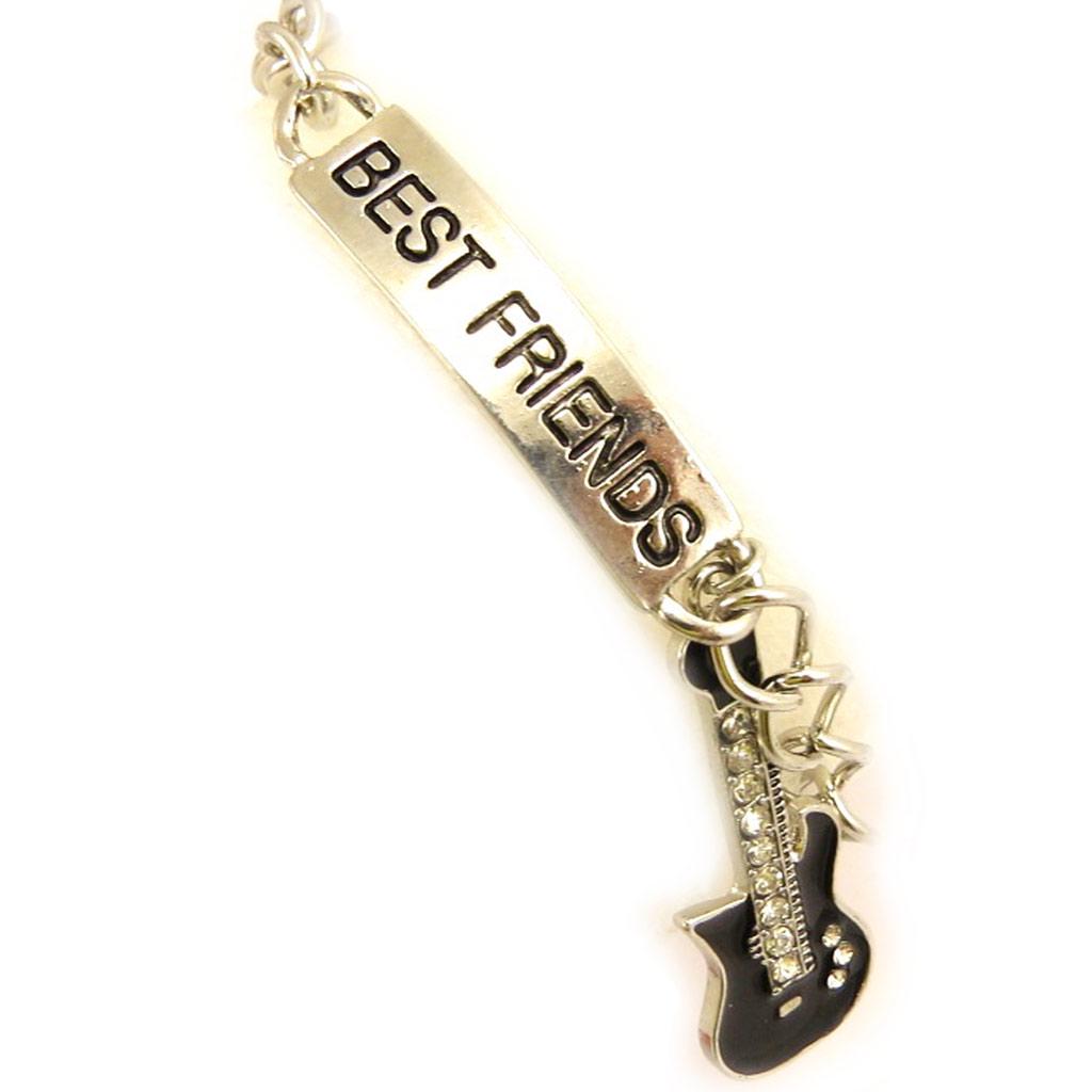 Les Trésors De Lily [L5165] - Black Silver 'Best Friends' Bracelet