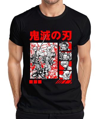 Kimetsu No Yaiba Demon Slayer Tanjiro Nezuko Inosuke Zenitsu Herren T-Shirt