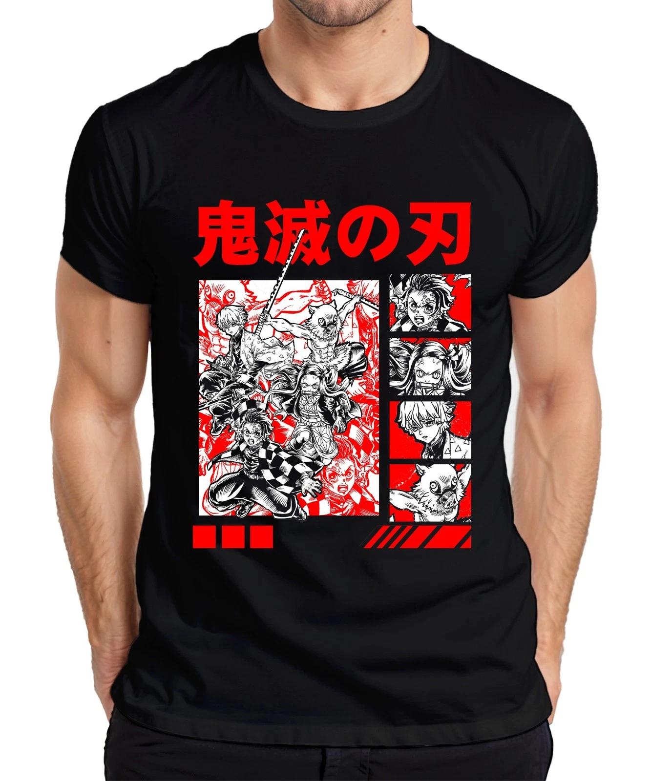 Kimetsu no Yaiba Demon Slayer Tanjiro Nezuko Inosuke Zenitsu Herren T-Shirt XL