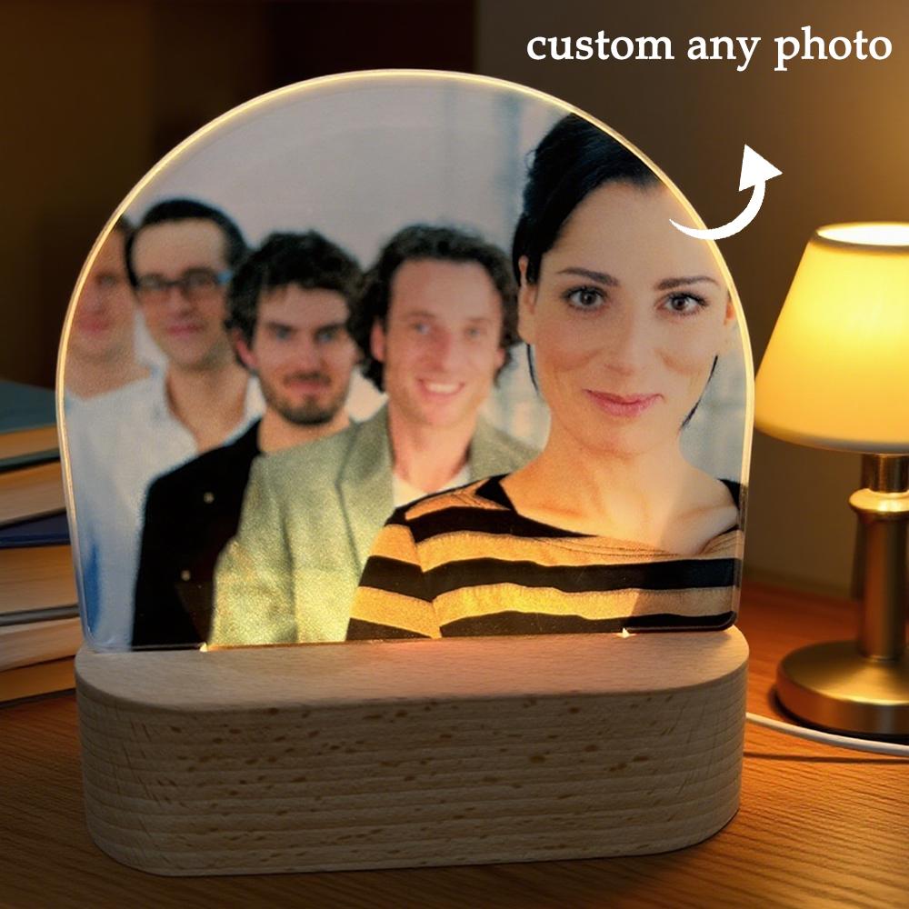 Personalised Acrylic Photo Plaque With Night Light Custom Mothers Family Accessories Birthday Anniversary Gifts Do Any Image