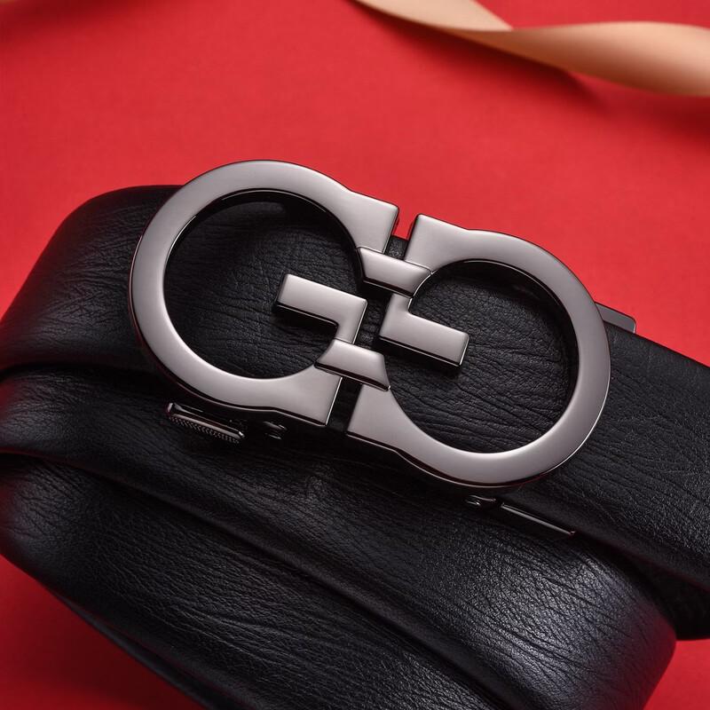 Мужской ремень BOSSSUNWEN из натуральной кожи с автоматической пряжкой 120cm