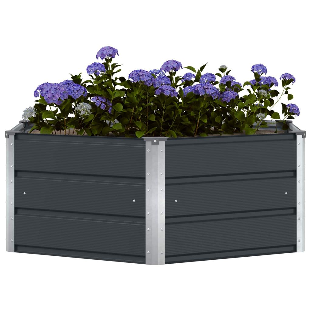 Plant Pot Anthracite 129 X 129 X 45 Cm Steel