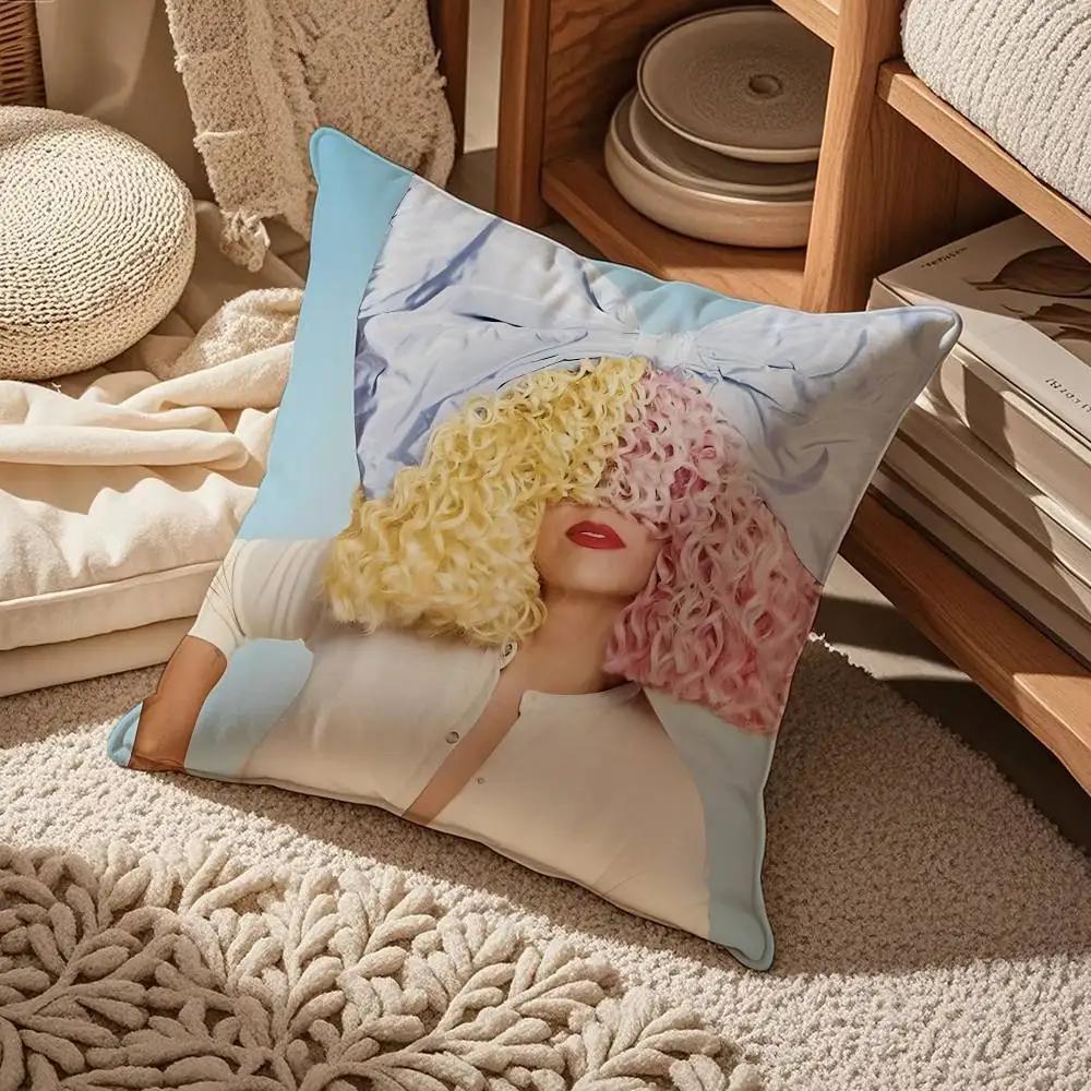 Fun Hot Singer S-Sia Pillow Case Comfort Sofa Bed Silky Elegant Invisible Zipper Custom Decorative Cushion Cover