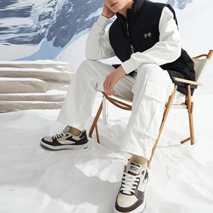 Li-Ning Sports Trend Series Spliced Design Logo Print Down Vest Men Vests Black AMRS017-3