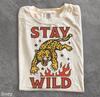 Stay Wild Leopard Shirt, Vintage Leopard Grafik T-Shirt, Retro Wildtier Tee, Dschungelliebhaber Geschenk, Comfort Colors® Oberteil