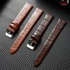 Correa de Reloj de Cuero Genuino de 8 mm 10 mm 12 mm 14 mm 16 mm Correas con Patrón de Bambú Pulsera Universal de Repuesto para Mujer Pulsera Fina Cinturón