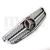 Chrome Black AMG Style Racing Grille With OE Style Emblem Logo For Mercedes Benz C-Class W204 2008-2014 C180 C200 C250 C300 C350 QA1