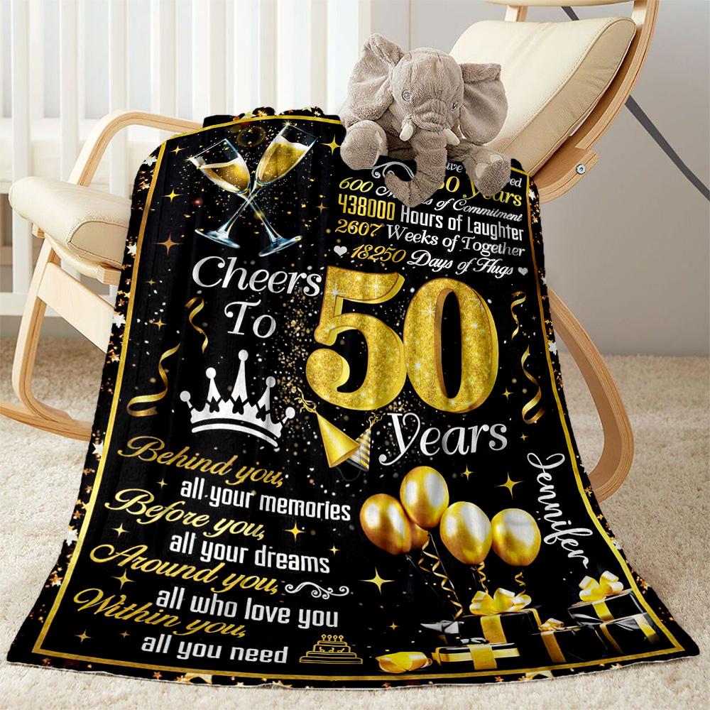 50 Years Of Love And Laughter flannel,Lightweight,Flannel Blanket,Comfortable Blanket, Sofa Blanket, Gift blankets,Holiday Gift Blanket Blankets