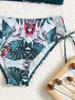 Printed Multicolor Drawstring Backless Swimsuit Beach Gathered Sexy Split Steel Bracket Hard Bag Bikini Set Girl