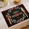 Jolly Christmas Linen Placemats - Stain-Proof, Heat-Resistant Holiday Table Decor