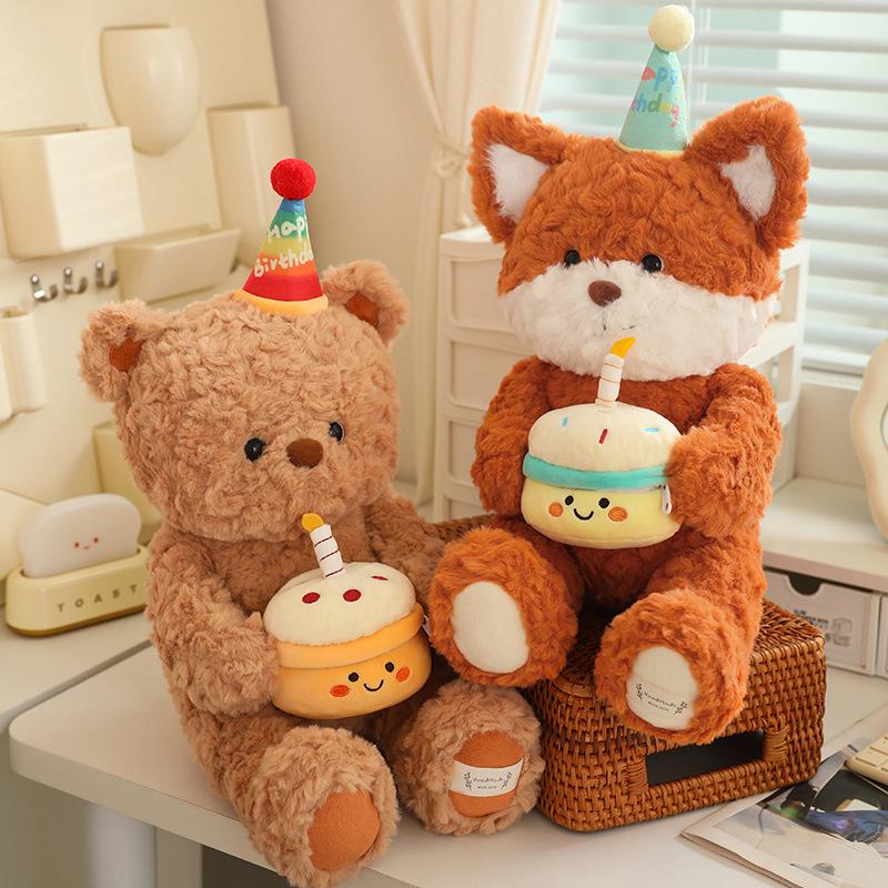 Girl Marriage Proposal Gift Cute Birthday Hug Cake Bear Plush Toy Doll Cute Child Birthday Gift