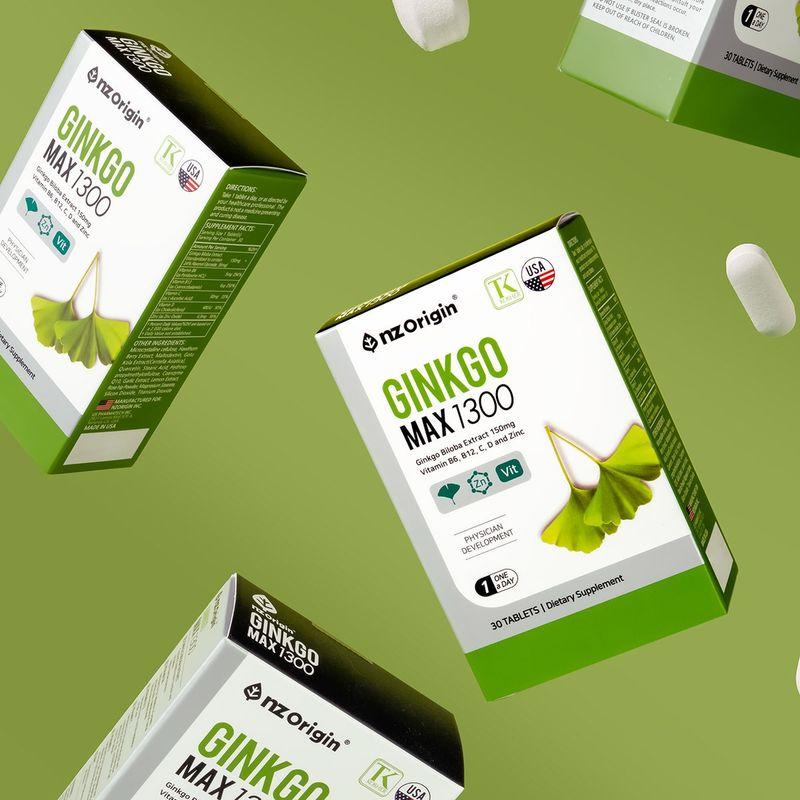 NZ Origin Ginkgo Max 1300 30ct x 3