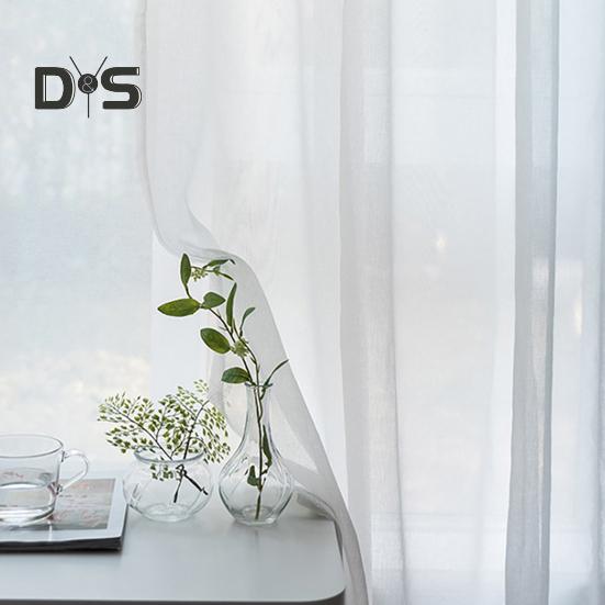 2 Stück Fenstergaze, durchscheinend, dekorativ, atmungsaktiv, pastoraler Stil, Stangendurchführung, maschinenwaschbar, Heimdekoration, Fenstervorhang, Haushalt