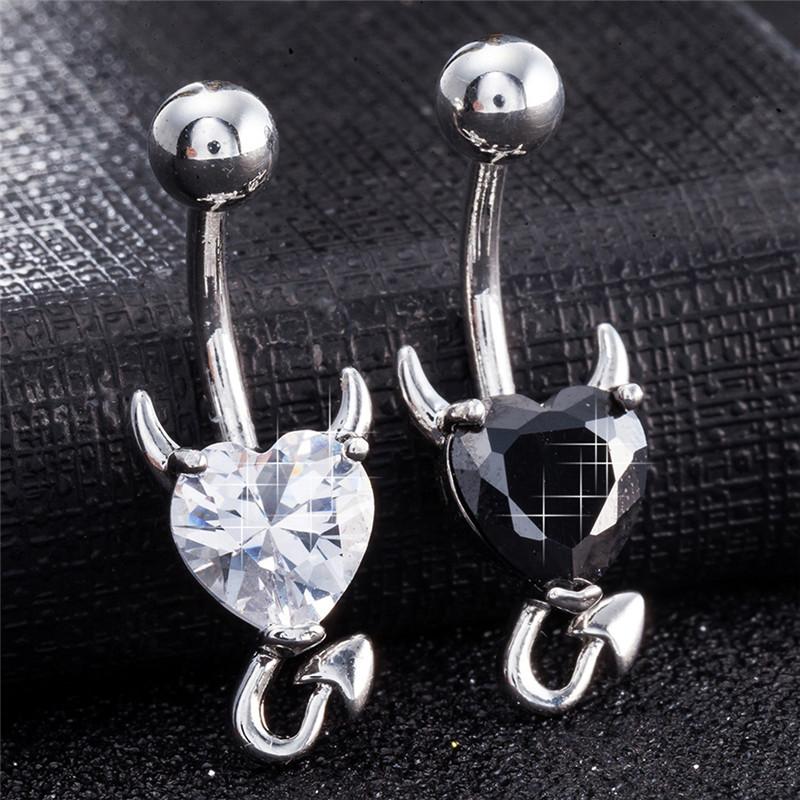 Navel Belly Button Ring Heart Spiral Devil Piercing Jewelry