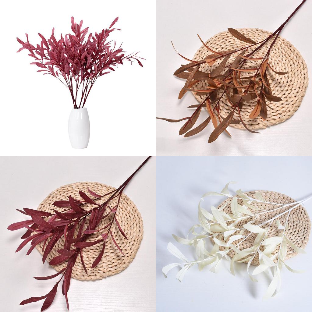 Realistic Olive Leaf Artificial Greenery With Pouring Craft For Wedding Home And Outdoor Decor