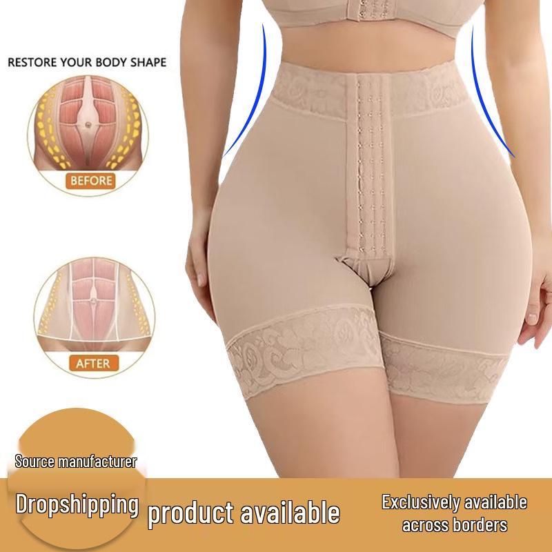 Cross-border Hip-lifting Abdomen-shaping High-waisted Lace Corset Shapewear Pants