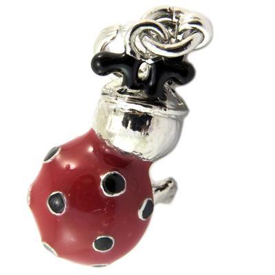 [P5603] - Silver Red 'Lily Pop' Mesh (ladybug)