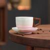 150ML Gradient Ceramic Coffee Mug with Saucer Porcelain Espresso Cup with Handle Teacups for Espresso Shot