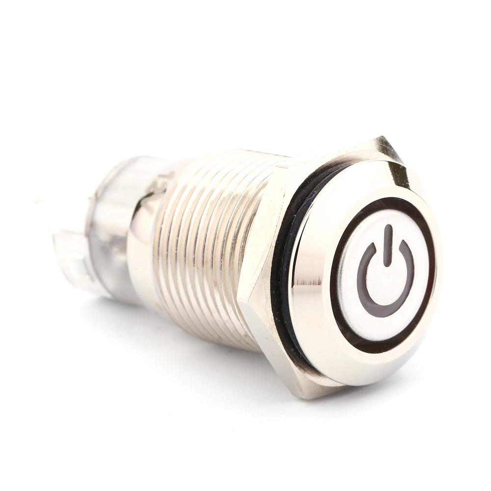 1 piece 16mm 1NO 1NC Connection 12V Metal LED Toggle Switch Latching Push Button