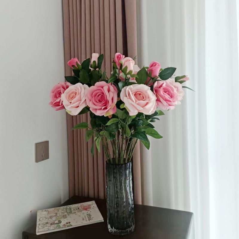 1/5PCS Artificial Flowers Silk Roses Wedding Bridal Bouquet Home Vase Table Outdoor Garden Yard Holiday Party DIY Gift Box Decor