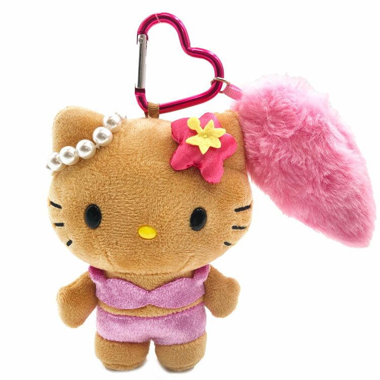 Hello Kitty Tail-Attached Mascot Keychain Sunburn Plush GOGO Gal 985125