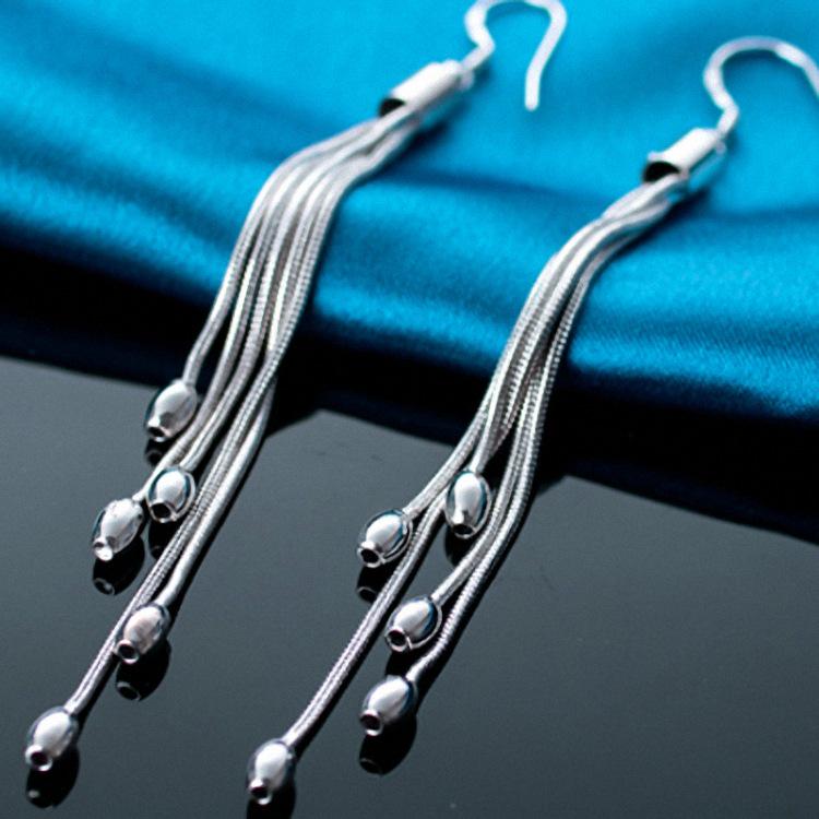 Olive Korean Long Tassel Earrings - European & American Fashion Jewelry