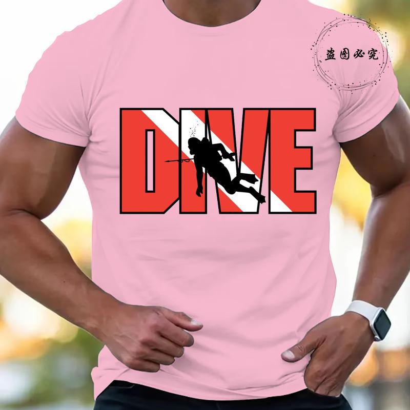 New Fashion T Shirt for Men Casual Short Sleeve Hip Hop Streetwear SCUBA Dive Print Tee Shirt Pullover Mens Women T-shirt Tops