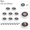 8Pcs Shower Door Roller Re-placement Door Pulley 19/23/25mm Wheel Diameter Cabins Pulley Sliding-Shower Stainless Steel Parts