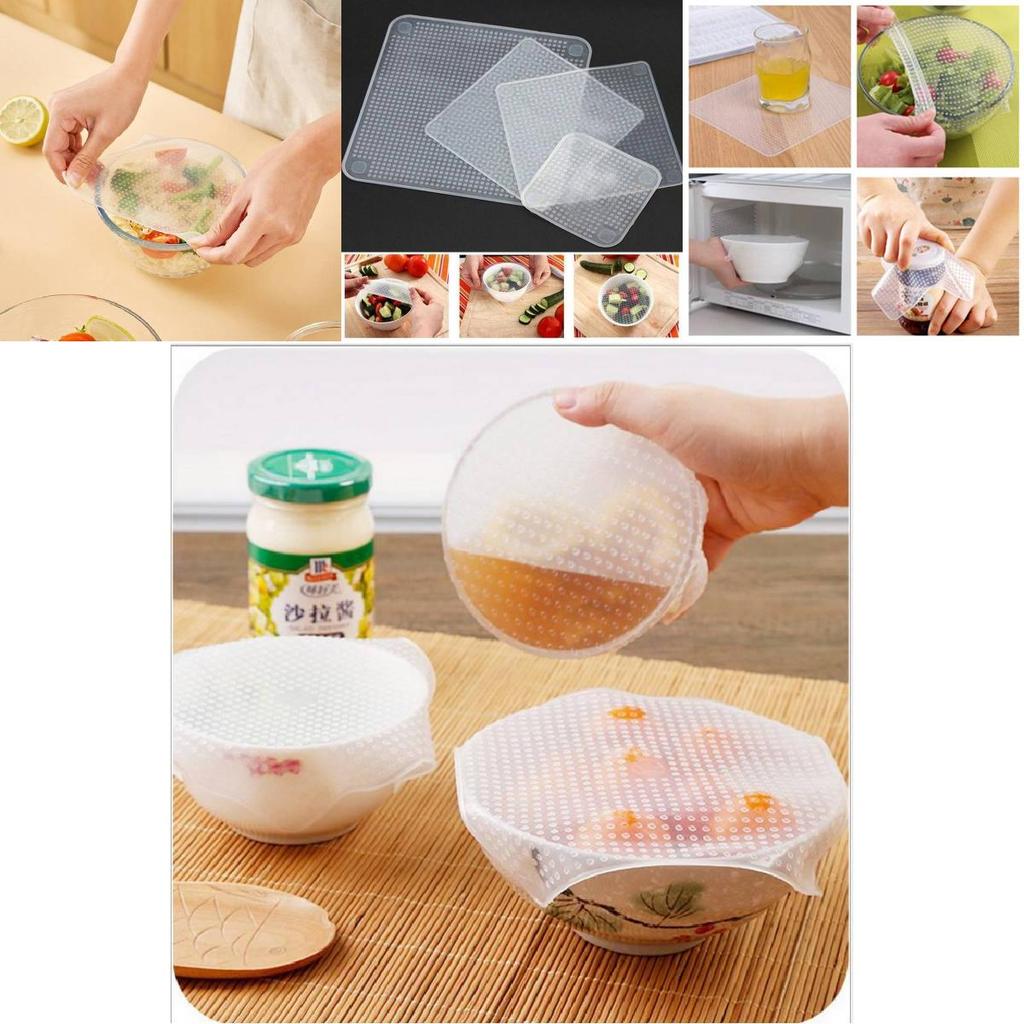 Transparent Silicone Reusable Food Wrap Versatile Microwave Bowl Lid Kitchen Cover