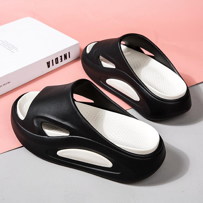 Móda KIDMI Módní dámské pantofle Venkovní EVA ploché sandály Nové plážové bazénové sprchové boty Protiskluzové Polstrované Silná podrážka Cloudové pantofle