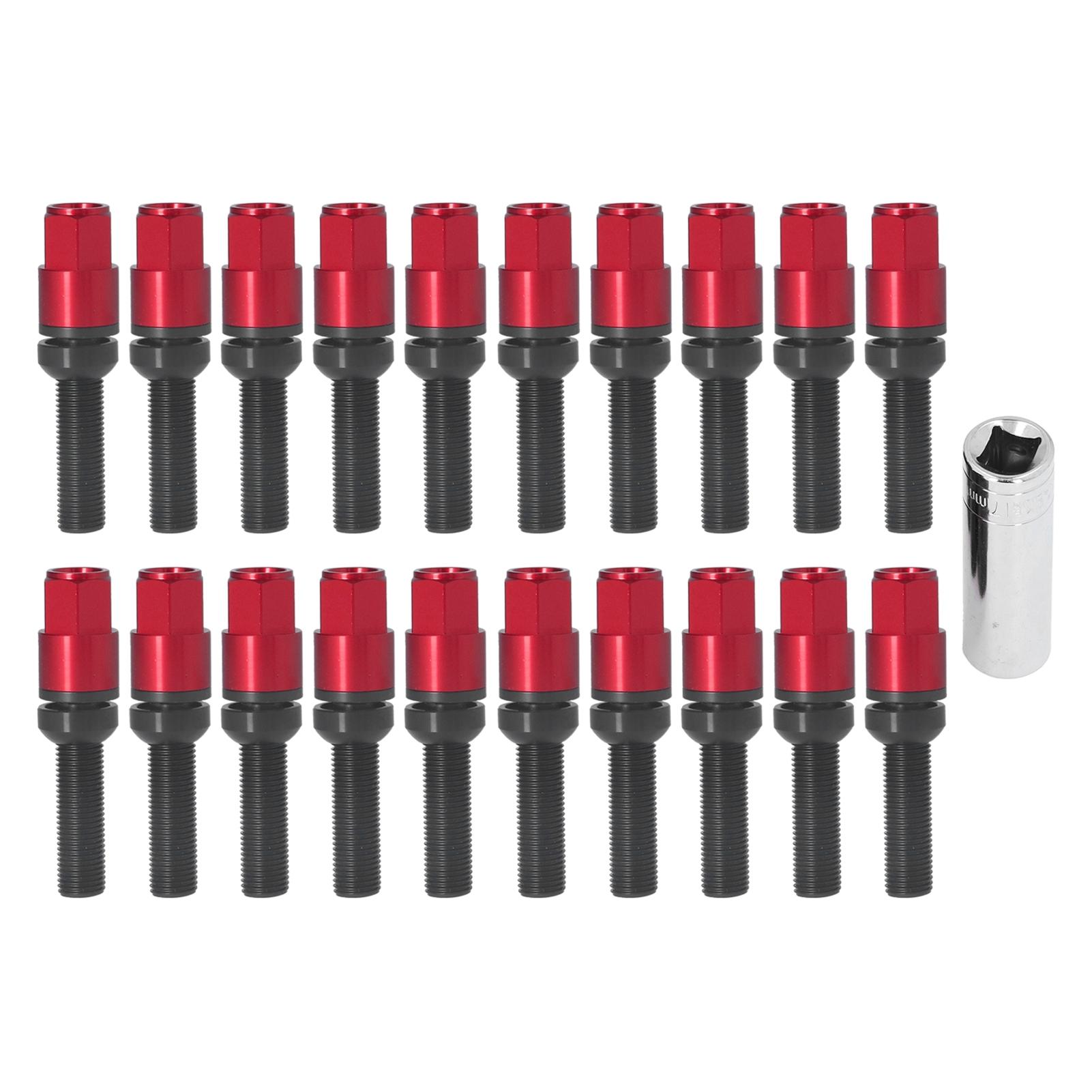 Diyelecs Unisex M14x1.5 Lug Bolts Cone Seat 45Mm Shank 17Mm Hex Wheel Accessories Universal For Car