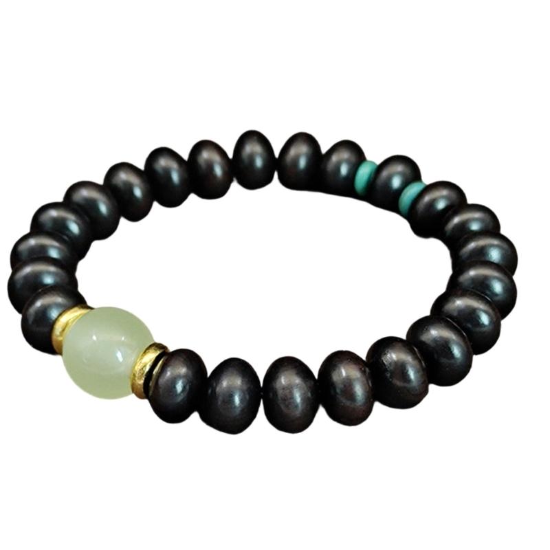 Stylish Abacus Wood Beads Bracelet Sturdy Adjustable Wristband Jewelry Wrist Accessory For Men And Women