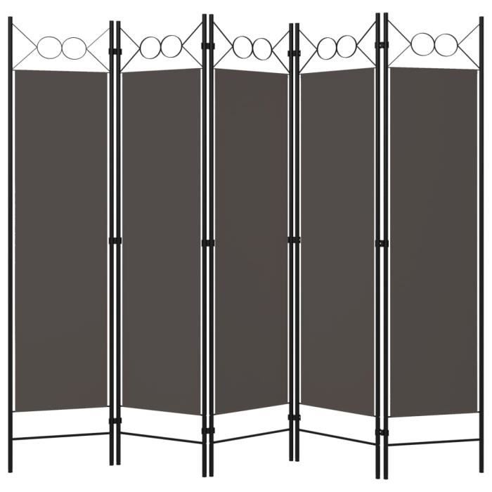VidaXL Cloison de séparation 5 panneaux Anthracite 200x180 cm